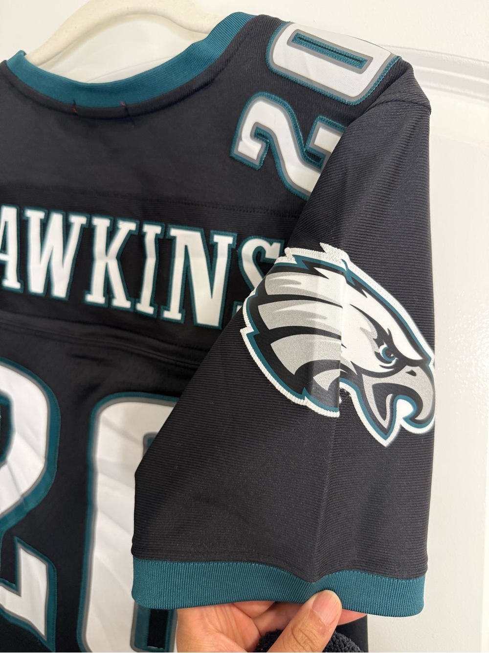 NFL-Women-Mitchell & Ness Black Throwbacks Patch Jersey Detail - Picture 6 of 6